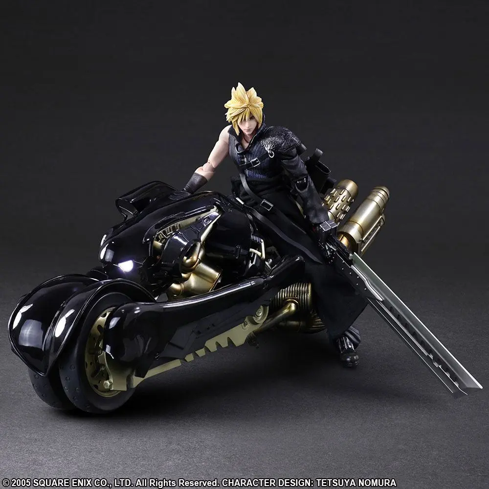 Final Fantasy VII Advent Children Play Arts Kai Action Figure Cloud Strife &amp; Fenrir 28 cm product photo