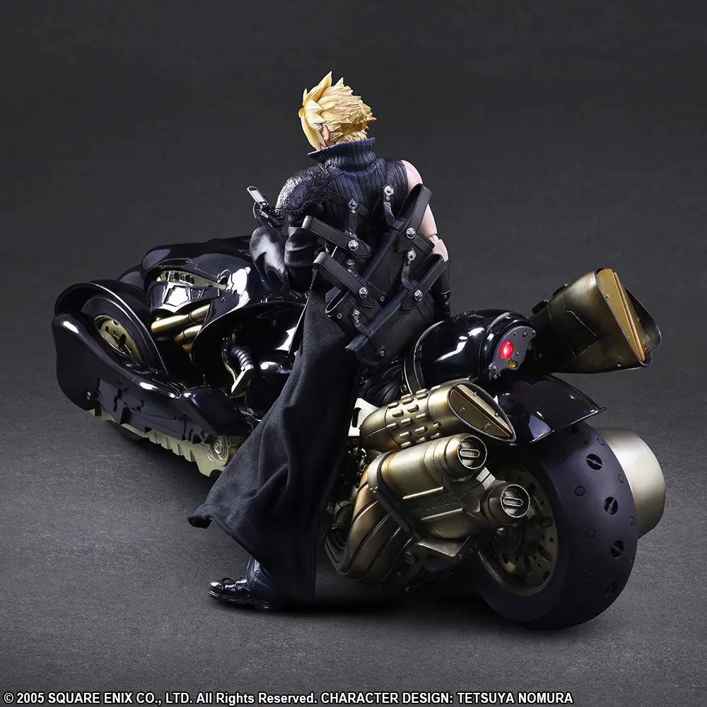 Final Fantasy VII Advent Children Play Arts Kai Action Figure Cloud Strife &amp; Fenrir 28 cm product photo