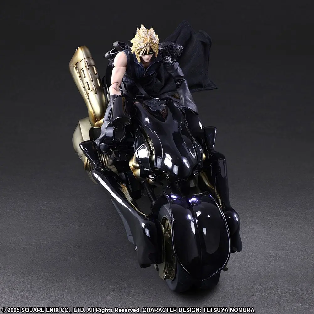 Final Fantasy VII Advent Children Play Arts Kai Action Figure Cloud Strife &amp; Fenrir 28 cm product photo