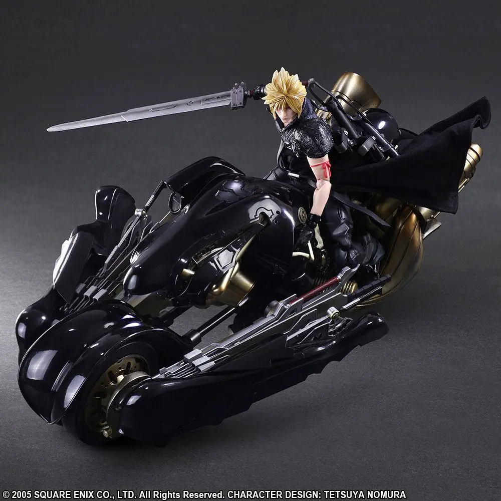 Final Fantasy VII Advent Children Play Arts Kai Action Figure Cloud Strife &amp; Fenrir 28 cm product photo