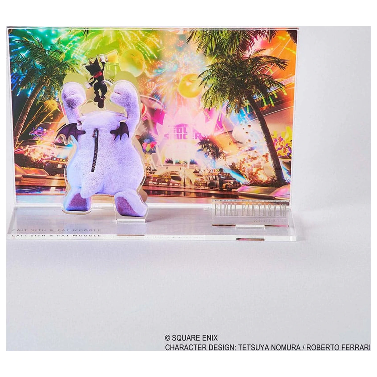 Final Fantasy VII Rebirth Acrylic Diorama Cait Sith & Fat Moogle Key Art      product photo