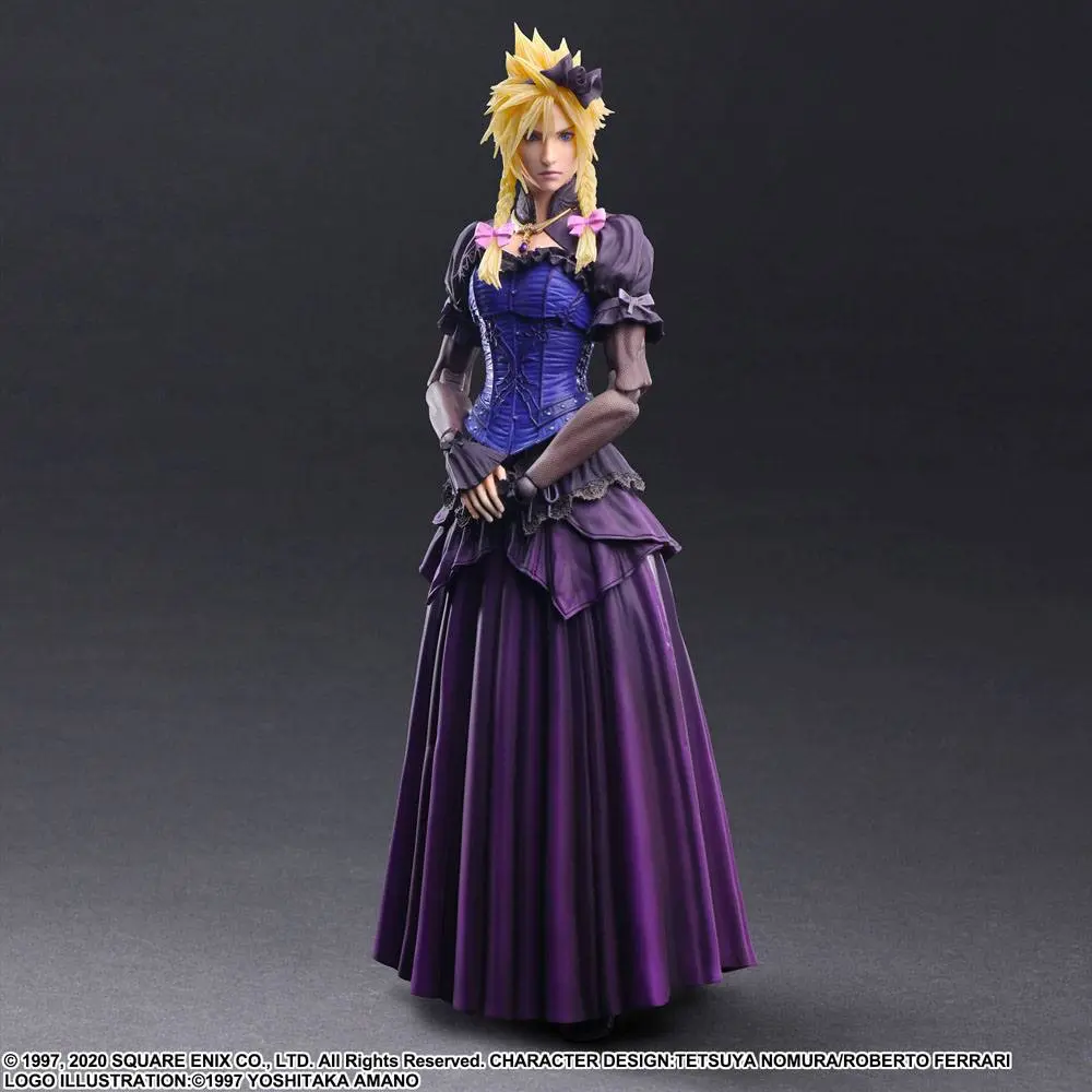 Final Fantasy VII Remake Play Arts Kai Action Figure Cloud Strife Dress Ver. 28 cm product photo