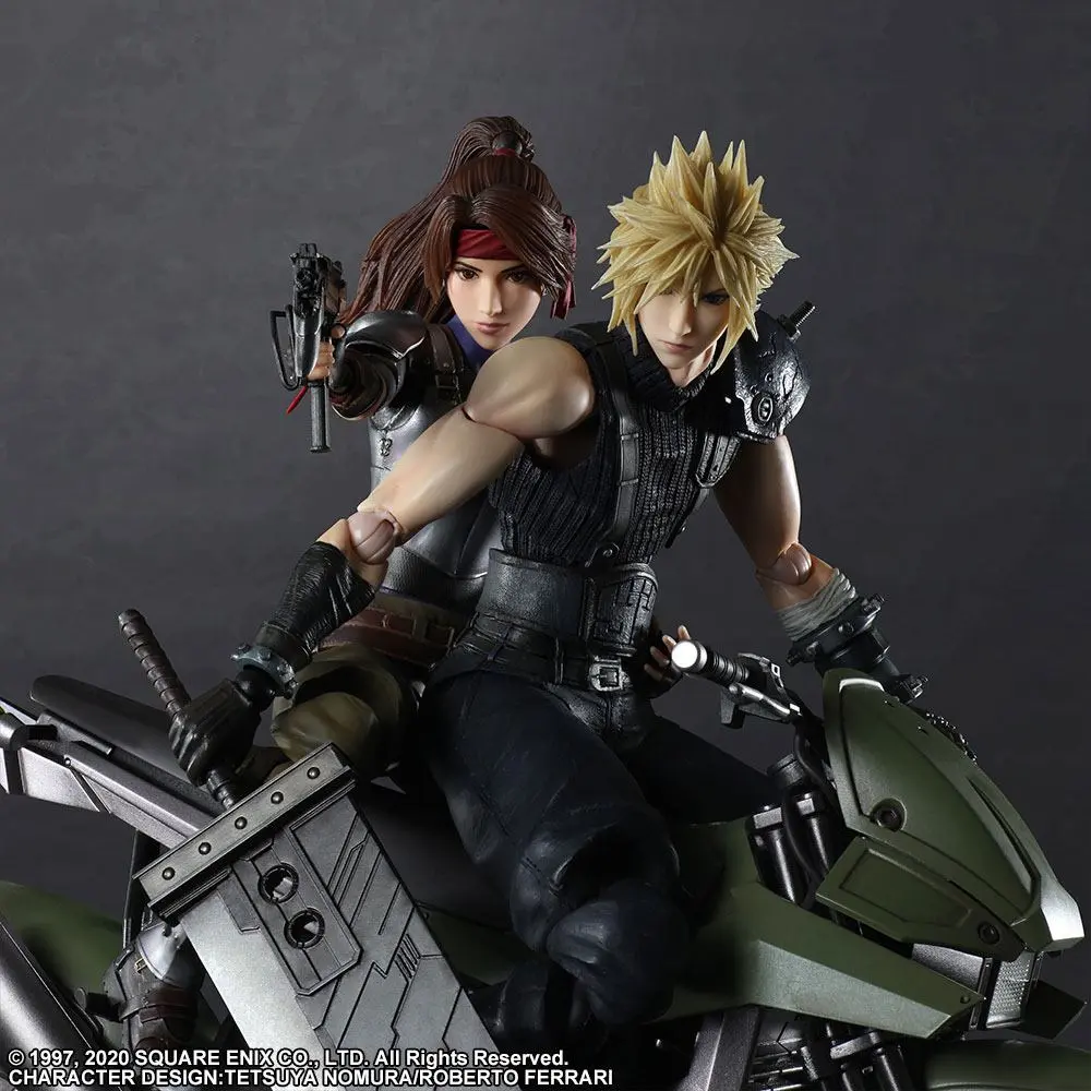 Final Fantasy VII Remake Play Arts Kai Action Figures &amp; Vehicle Jessie, Cloud &amp; Bike product photo