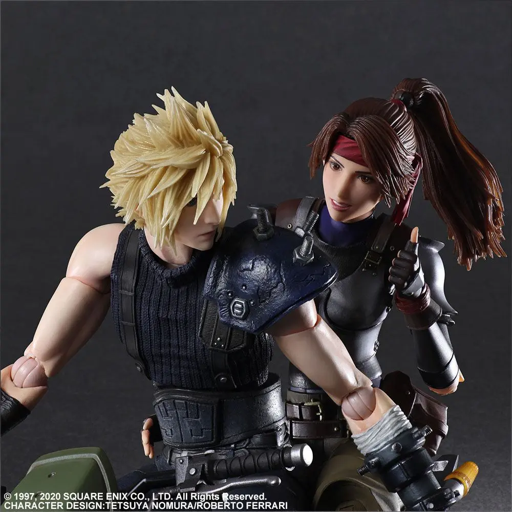 Final Fantasy VII Remake Play Arts Kai Action Figures &amp; Vehicle Jessie, Cloud &amp; Bike product photo