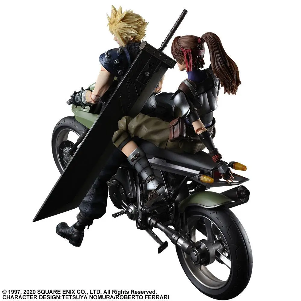 Final Fantasy VII Remake Play Arts Kai Action Figures &amp; Vehicle Jessie, Cloud &amp; Bike product photo