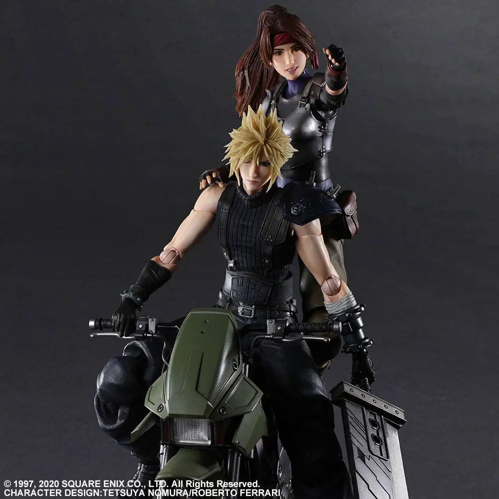 Final Fantasy VII Remake Play Arts Kai Action Figures &amp; Vehicle Jessie, Cloud &amp; Bike product photo