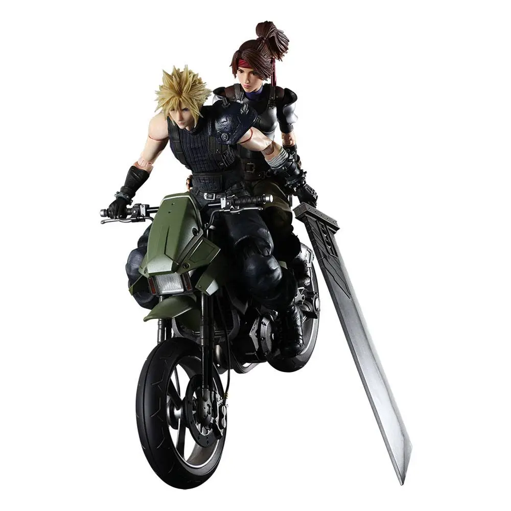 Final Fantasy VII Remake Play Arts Kai Action Figures &amp; Vehicle Jessie, Cloud &amp; Bike product photo