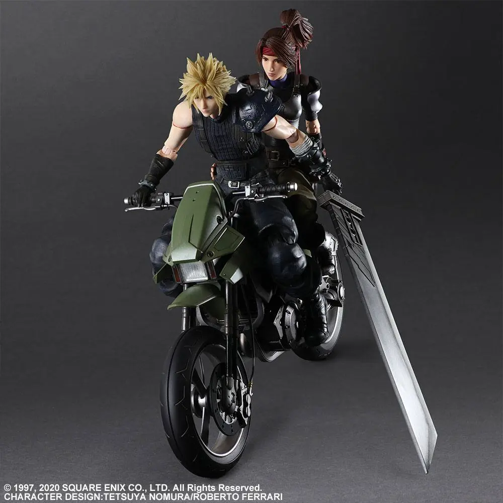 Final Fantasy VII Remake Play Arts Kai Action Figures &amp; Vehicle Jessie, Cloud &amp; Bike product photo