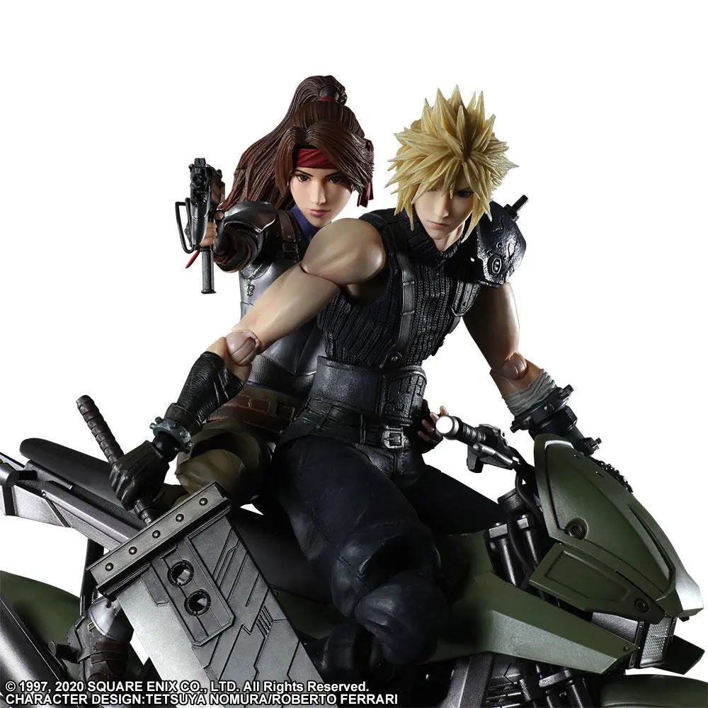 Final Fantasy VII Remake Play Arts Kai Action Figures &amp; Vehicle Jessie, Cloud &amp; Bike product photo