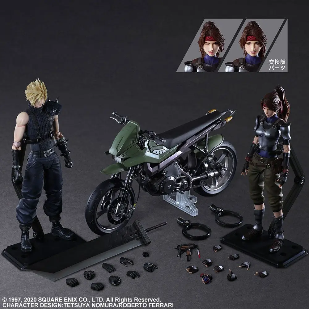 Final Fantasy VII Remake Play Arts Kai Action Figures &amp; Vehicle Jessie, Cloud &amp; Bike product photo
