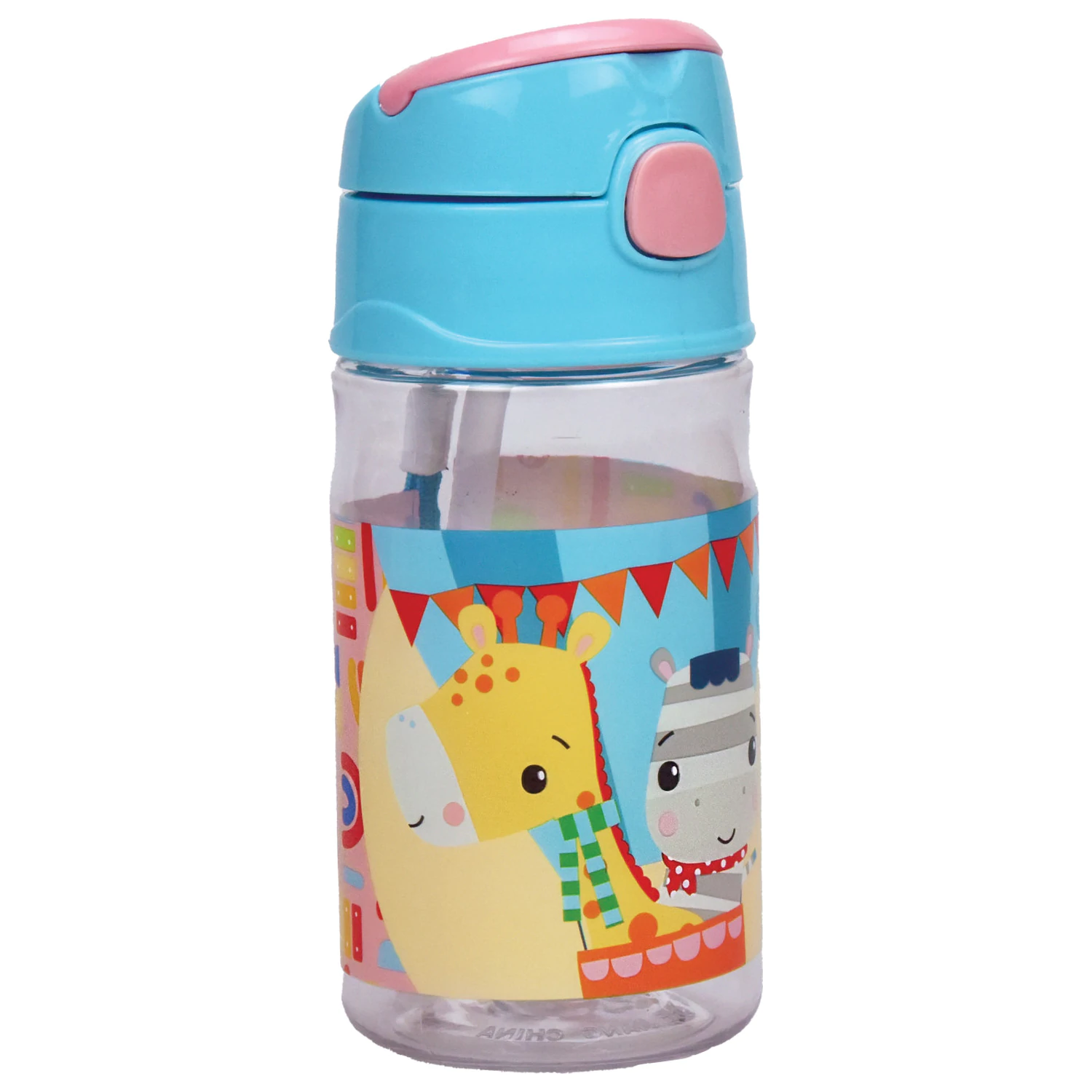 Fisher-Price Animals Party Plastic Straw Bottle with Hanger 350 ml product photo