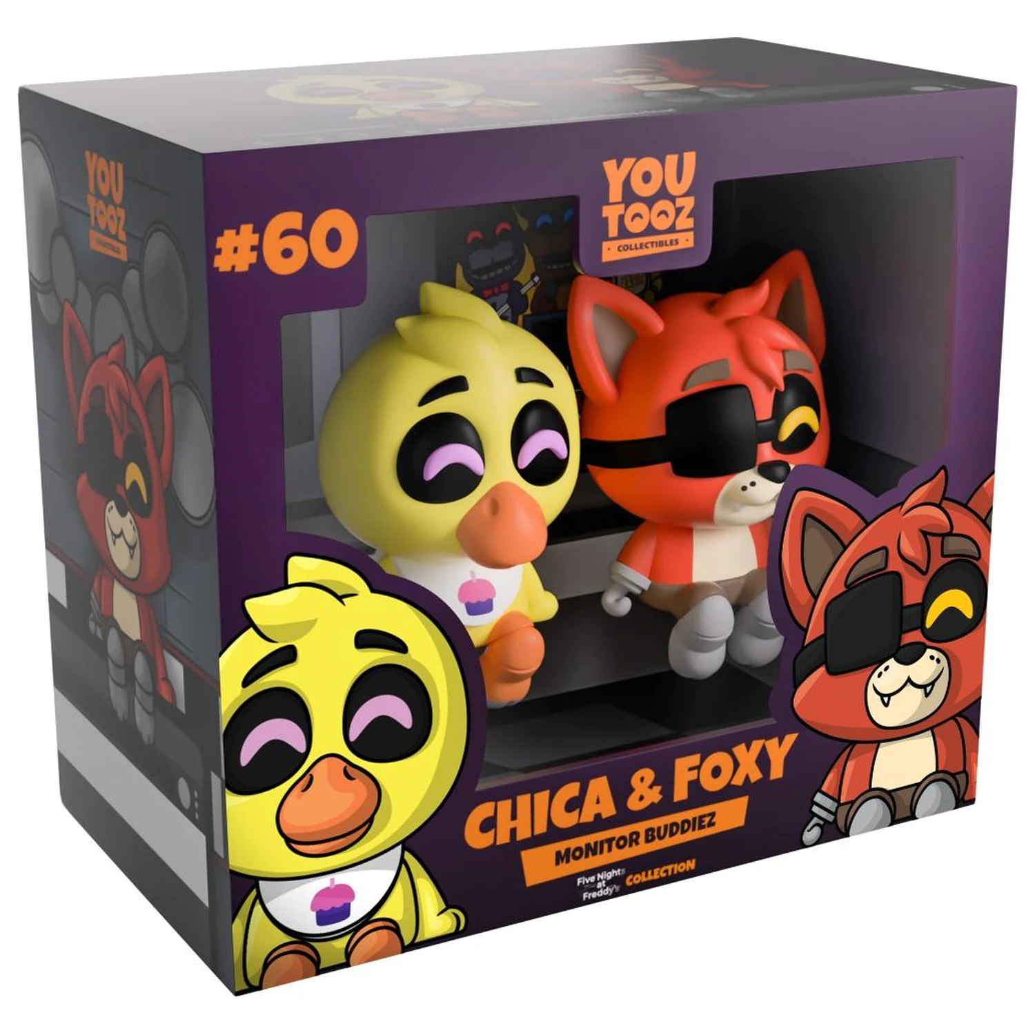Five Nights at Freddy's Chica & Foxy Monitor Buddiez figures 6cm product photo