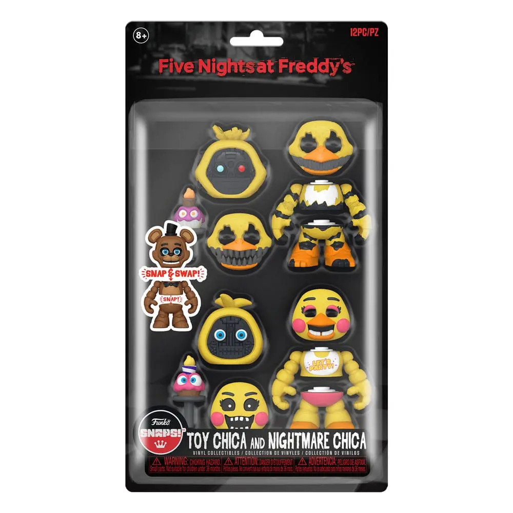 Five Nights at Freddy's Snap Action Figures Nightmare Chica & Toy Chica 9 cm termékfotó
