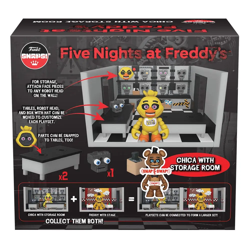 Five Nights at Freddy's Snap Playset &amp; Action Figure Storage Rm w/Chica 9 cm product photo