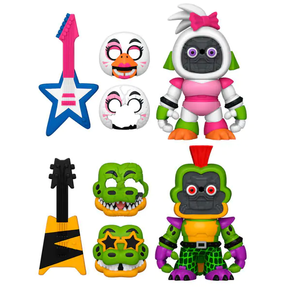 pack 2 figures Five Nights at Freddys Montgomery Gator and Glamrock Chica product photo
