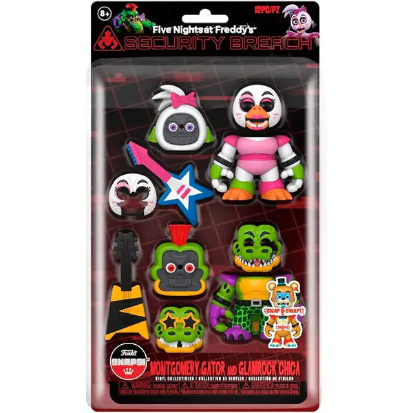 pack 2 figures Five Nights at Freddys Montgomery Gator and Glamrock Chica product photo