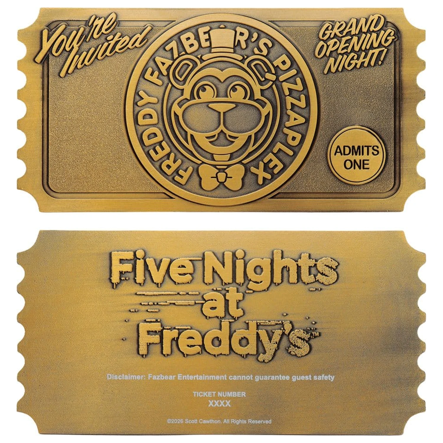 Five Nights at Freddy’s Replica Pizzaplex Opening Night Ticket Limited Edition product photo