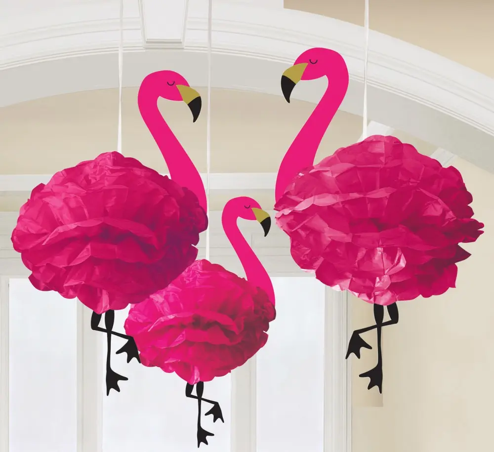 Flamingo Hanging Decoration, Set of 3 product photo