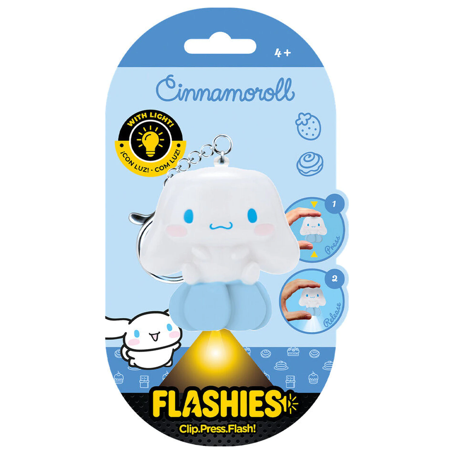 Flashies Hello Kitty Cinnamoroll 3D keychain with led flashlight product photo