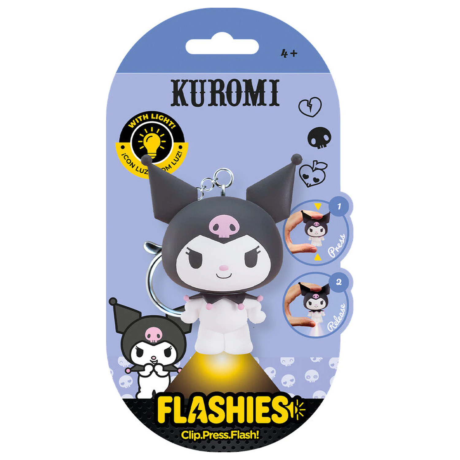 Flashies Hello Kitty Kuromi 3D keychain with led flashlight product photo