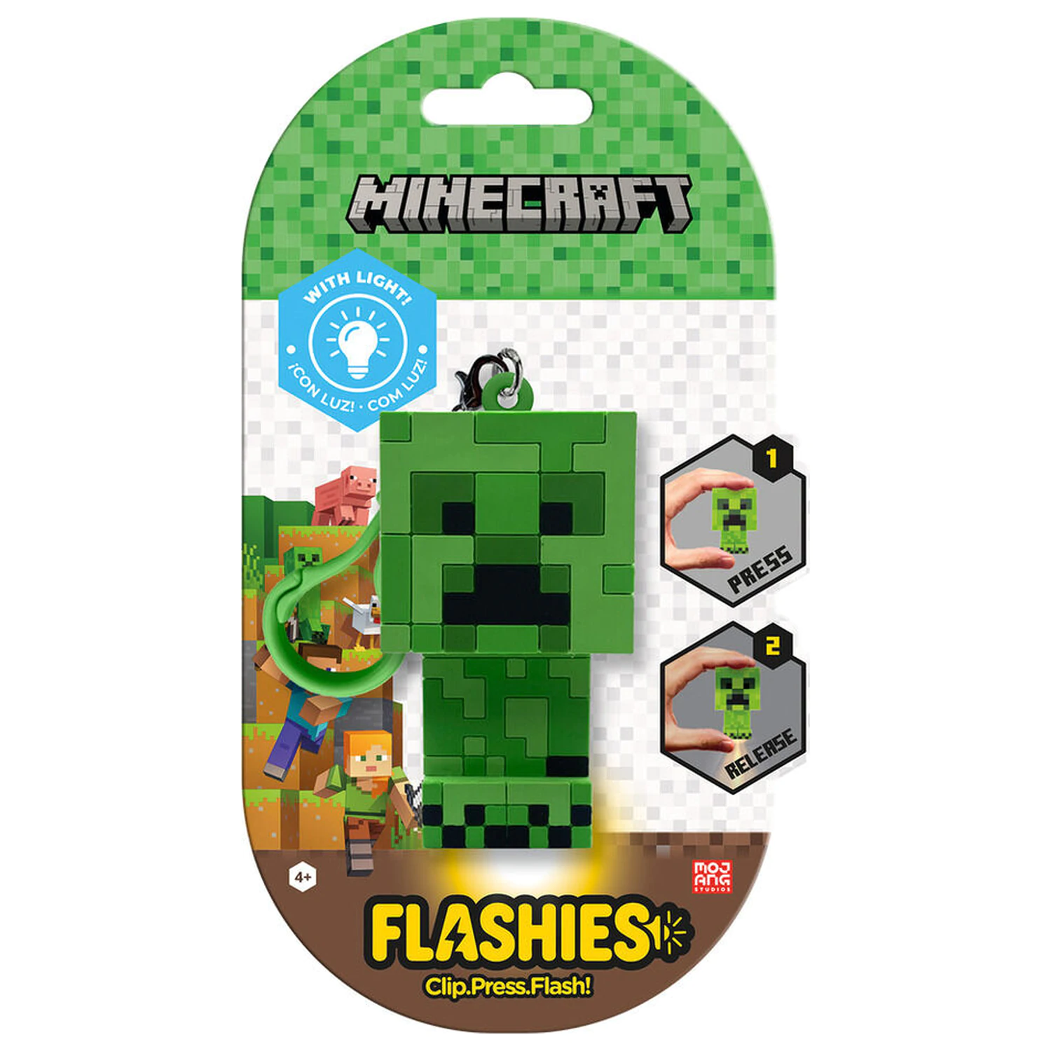 Flashies Minecraft 3D keychain with led flashlight product photo