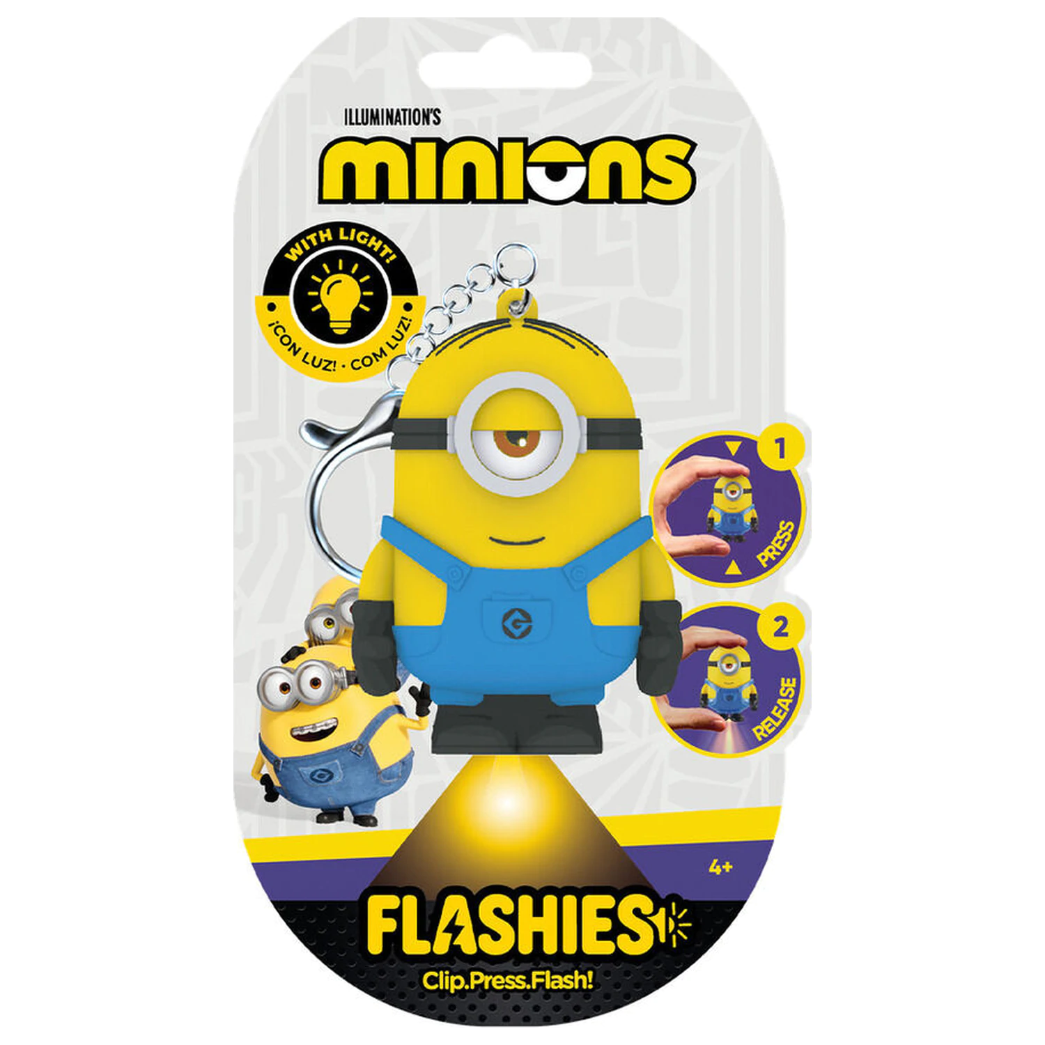 Flashies Minions 3D keychain with led flashlight product photo