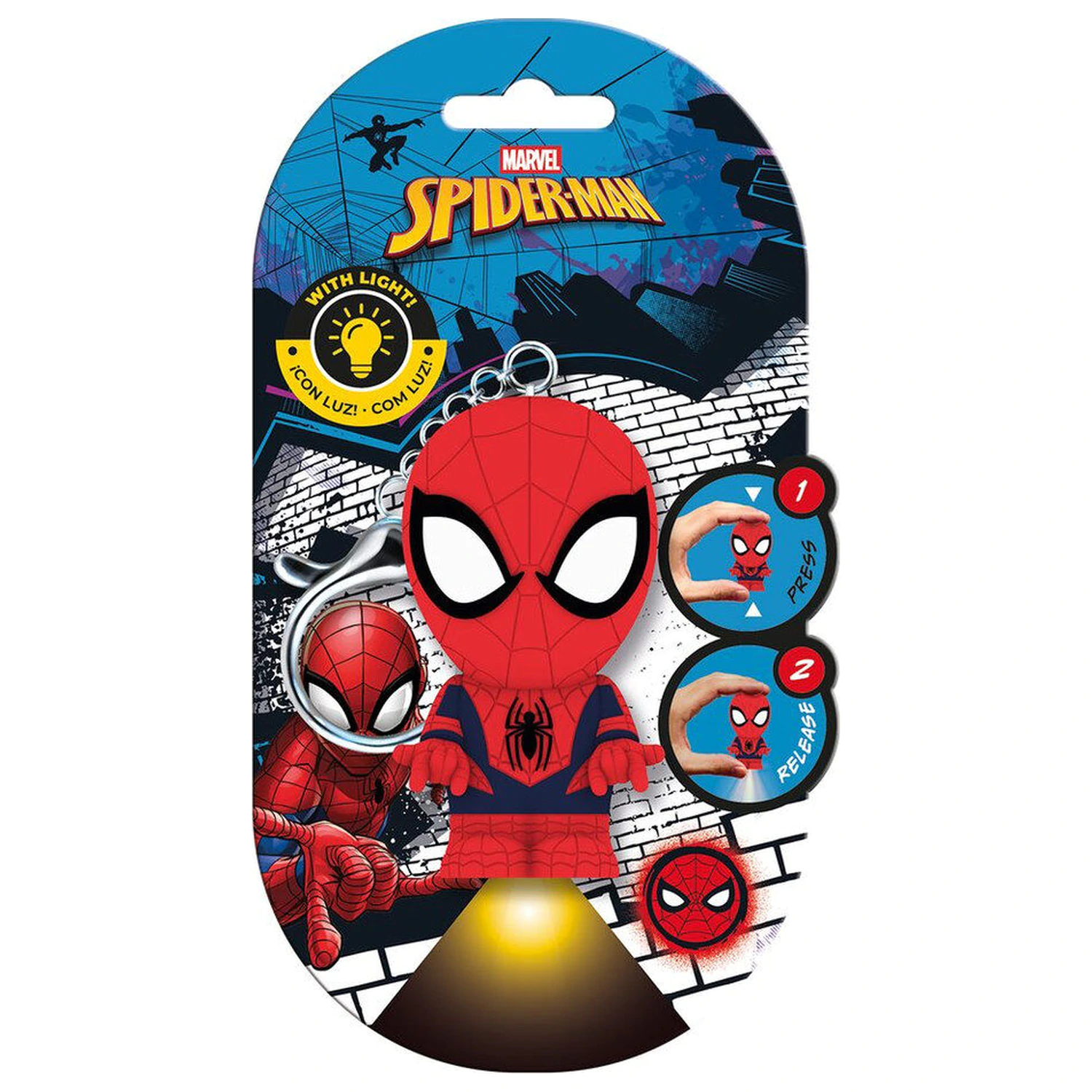 Flashies Marvel Spiderman 3D keychain with led flashlight product photo