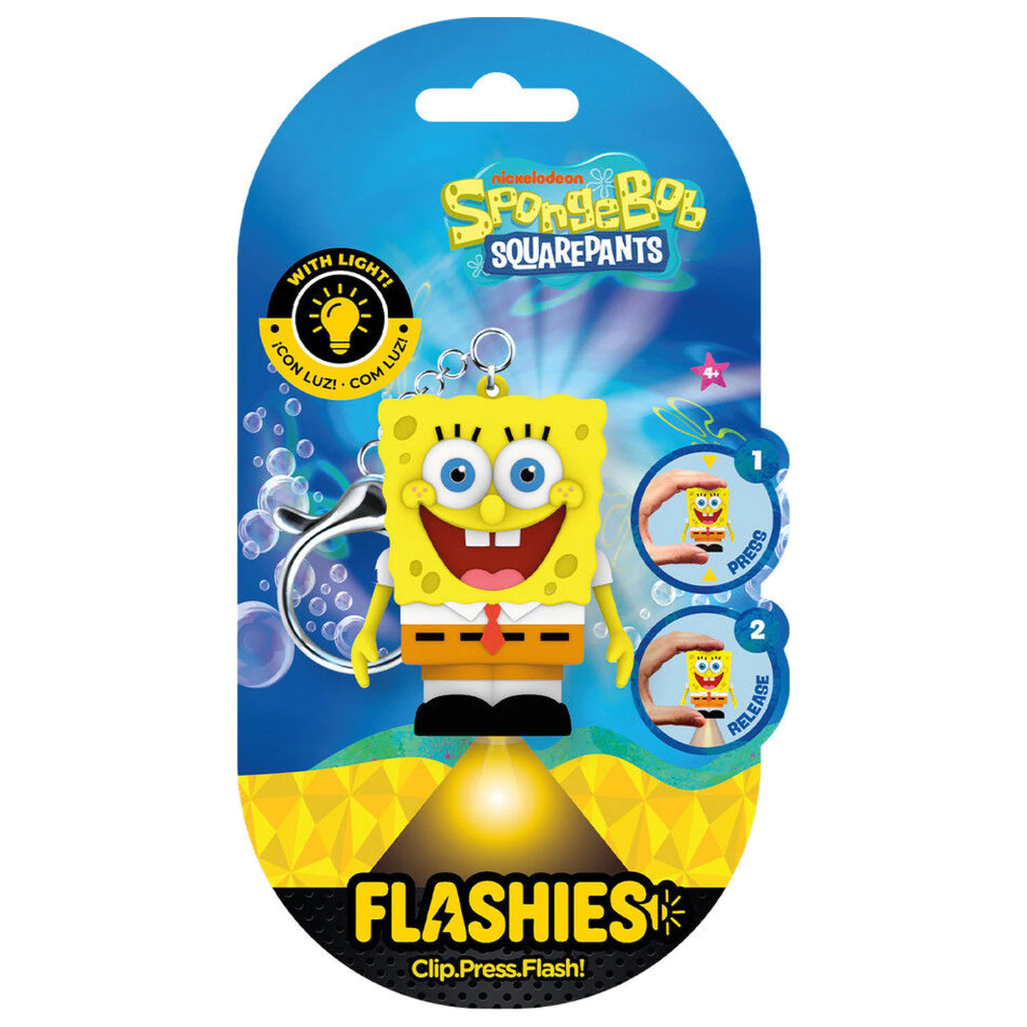 Flashies SpongeBob 3D keychain with led flashlight product photo
