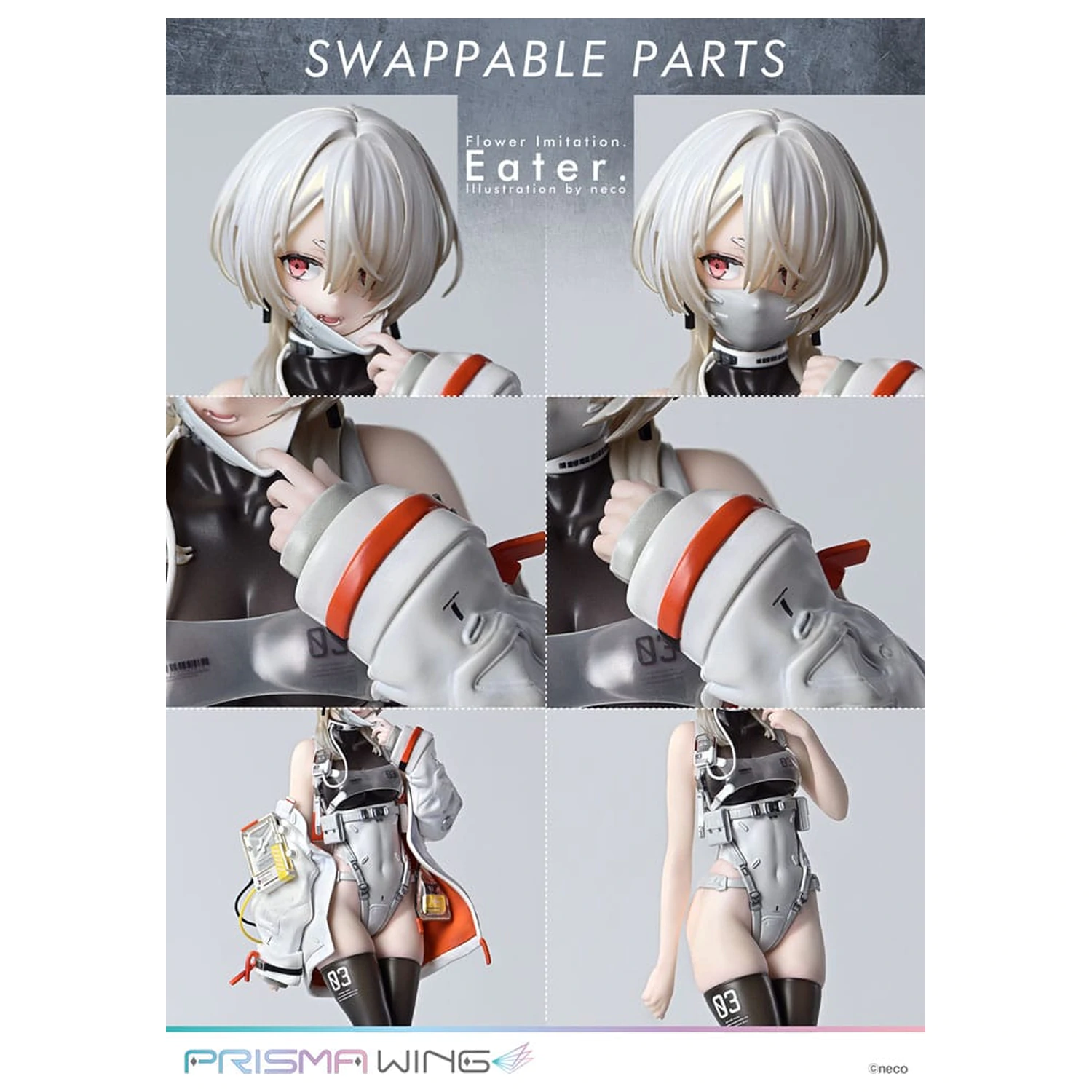 Flower Imitation Prisma Wing PVC Statue 1/7 Eater Illustration by neco 32 cm product photo