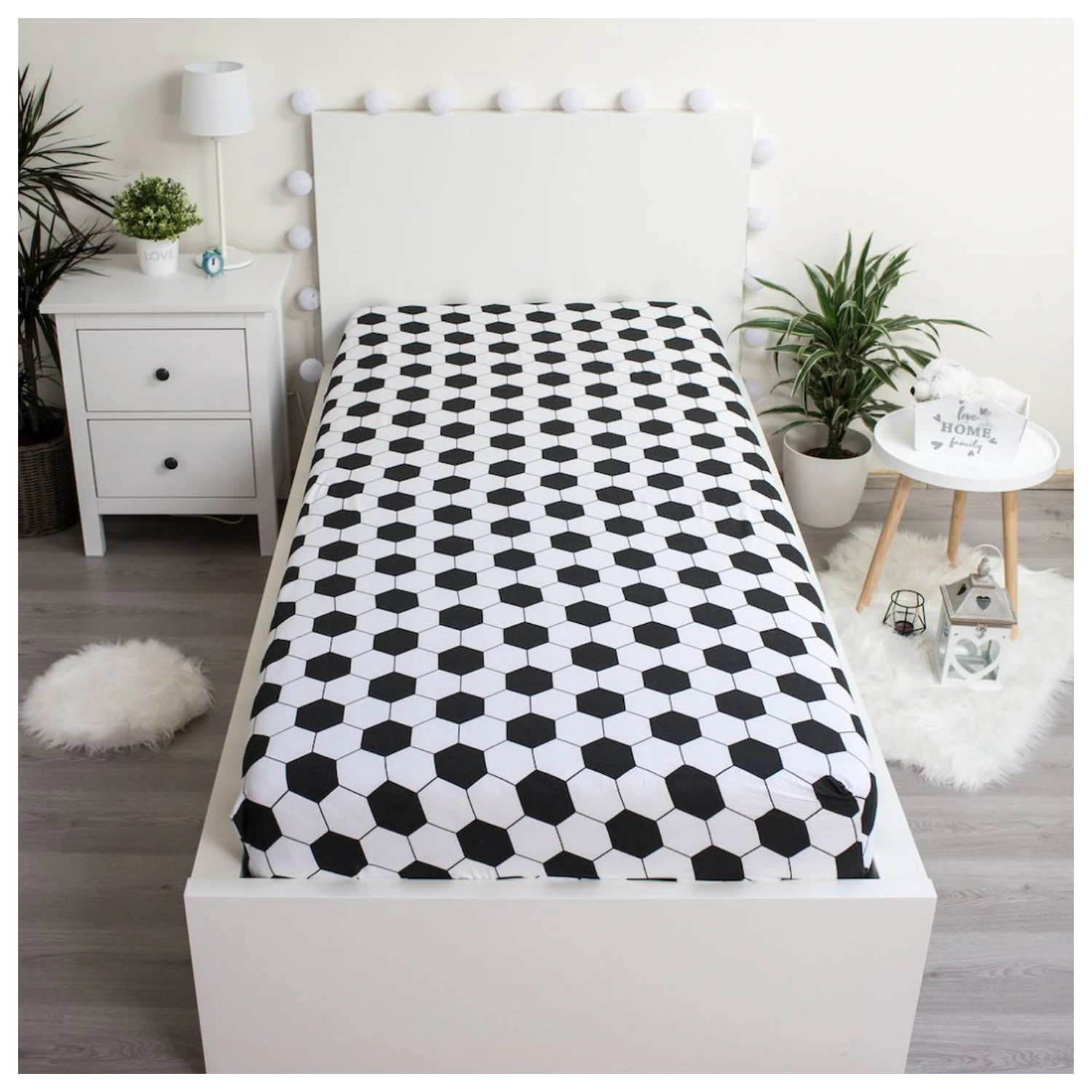 Football Balls Fitted Sheet 90x200 cm product photo