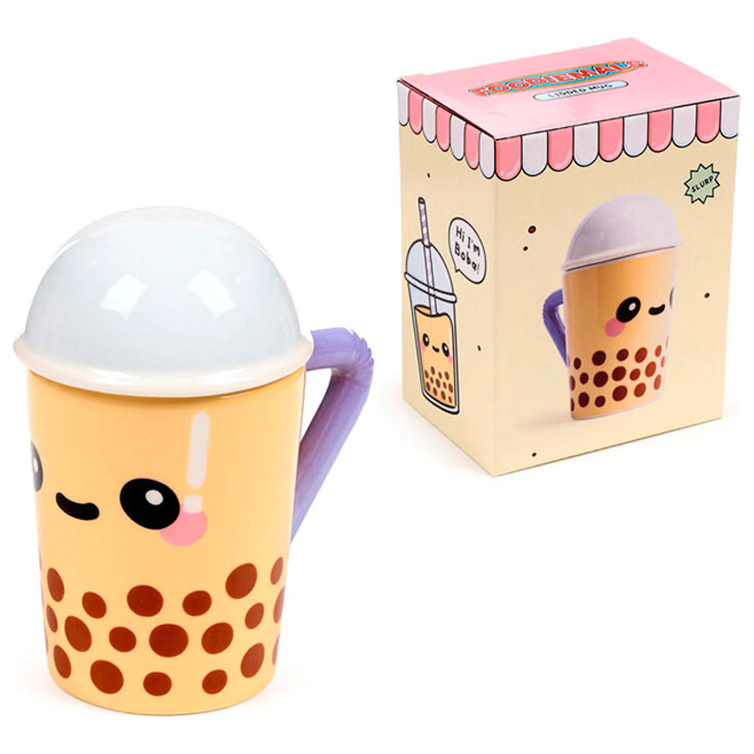 Foodiemals boba bubble tea mug with Lid 300ml product photo