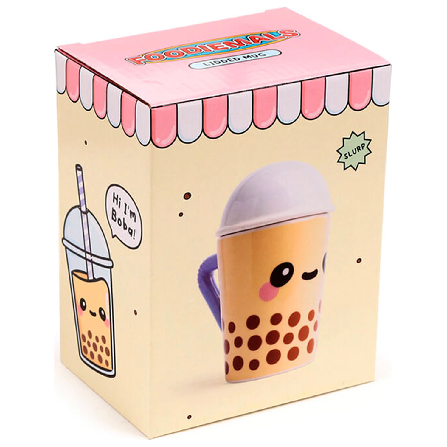 Foodiemals boba bubble tea mug with Lid 300ml product photo