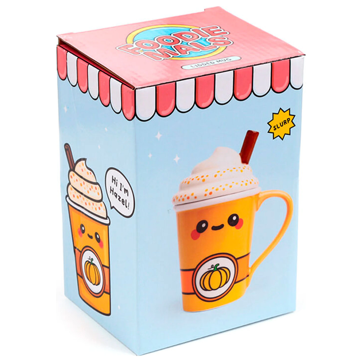 Foodiemals Latte pumpkin mug with lid 325ml product photo