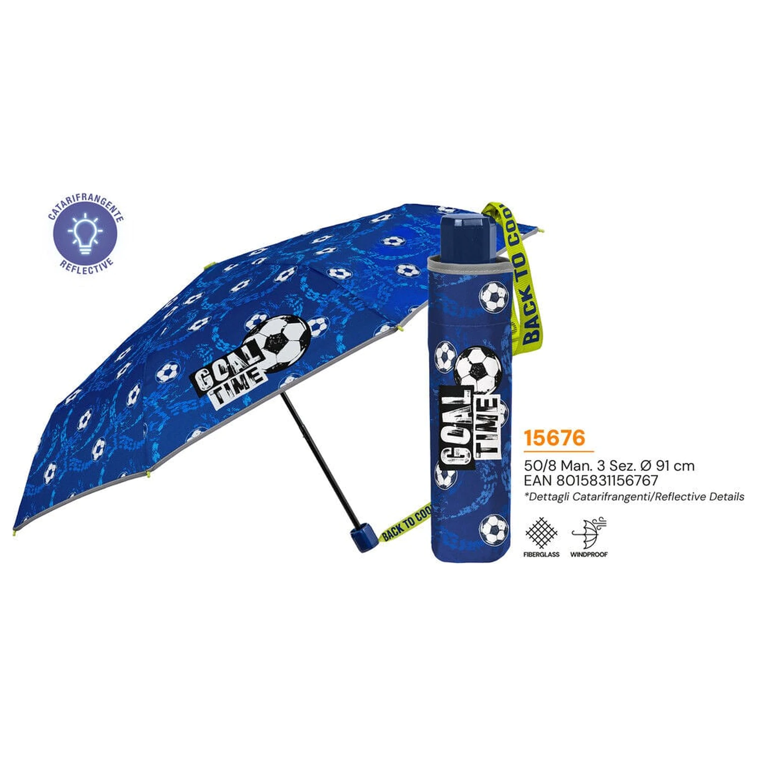 Football manual folding umbrella 50cm product photo