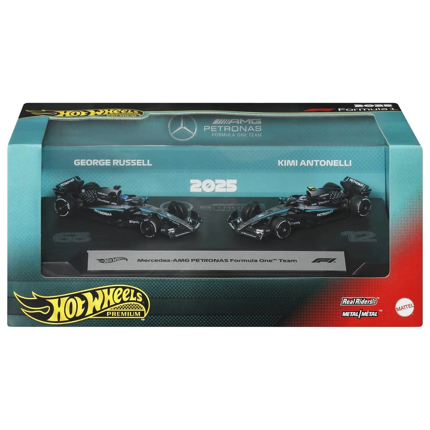 Formula 1 Hot Wheels Premium Die-Cast Vehicle 2-Pack 1:64 Team Mercedes-AMG PETRONAS product photo