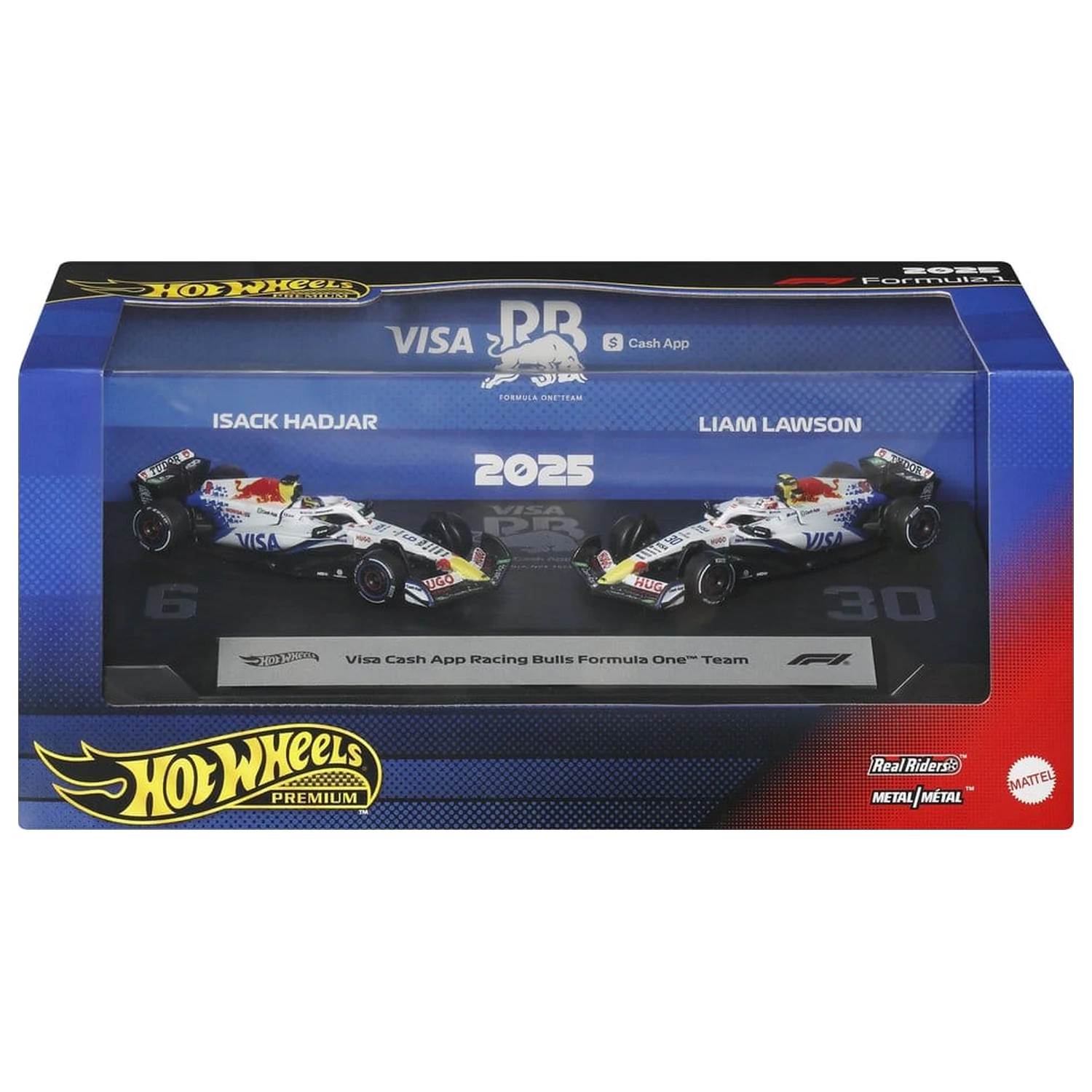 Formula 1 Hot Wheels Premium Die-Cast Vehicle 2-Pack 1:64 Team Visa Cash App Racing Bulls product photo