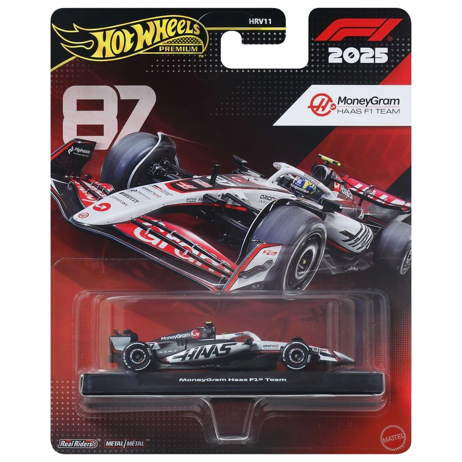 Formula 1 Hot Wheels Premium Die-Cast Vehicle 1/64 MoneyGram Haas F1 Team product photo
