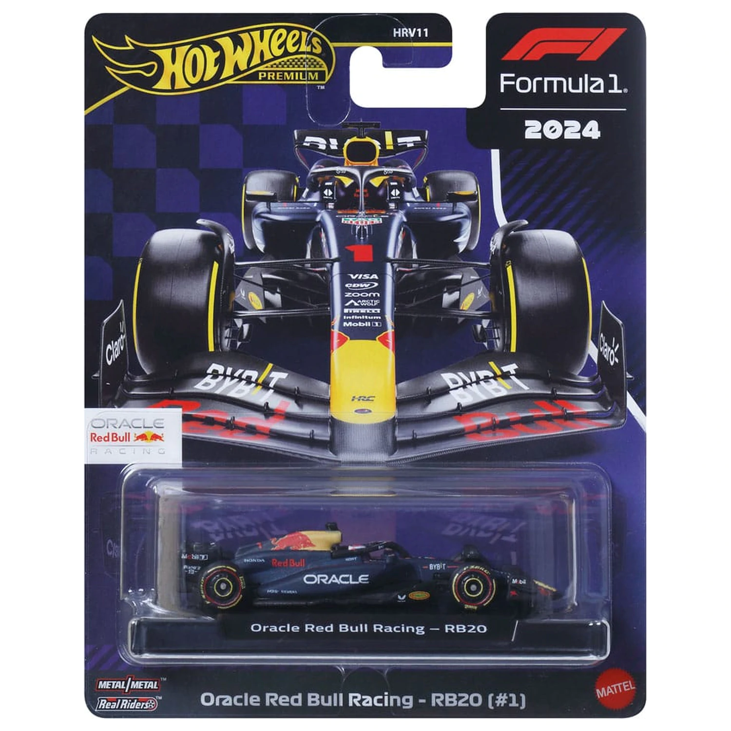 Formula 1 Hot Wheels Premium Diecast Vehicle 1/64 Oracle Red Bull Racing RB20 (#1) (Max Verstappen 2024) product photo