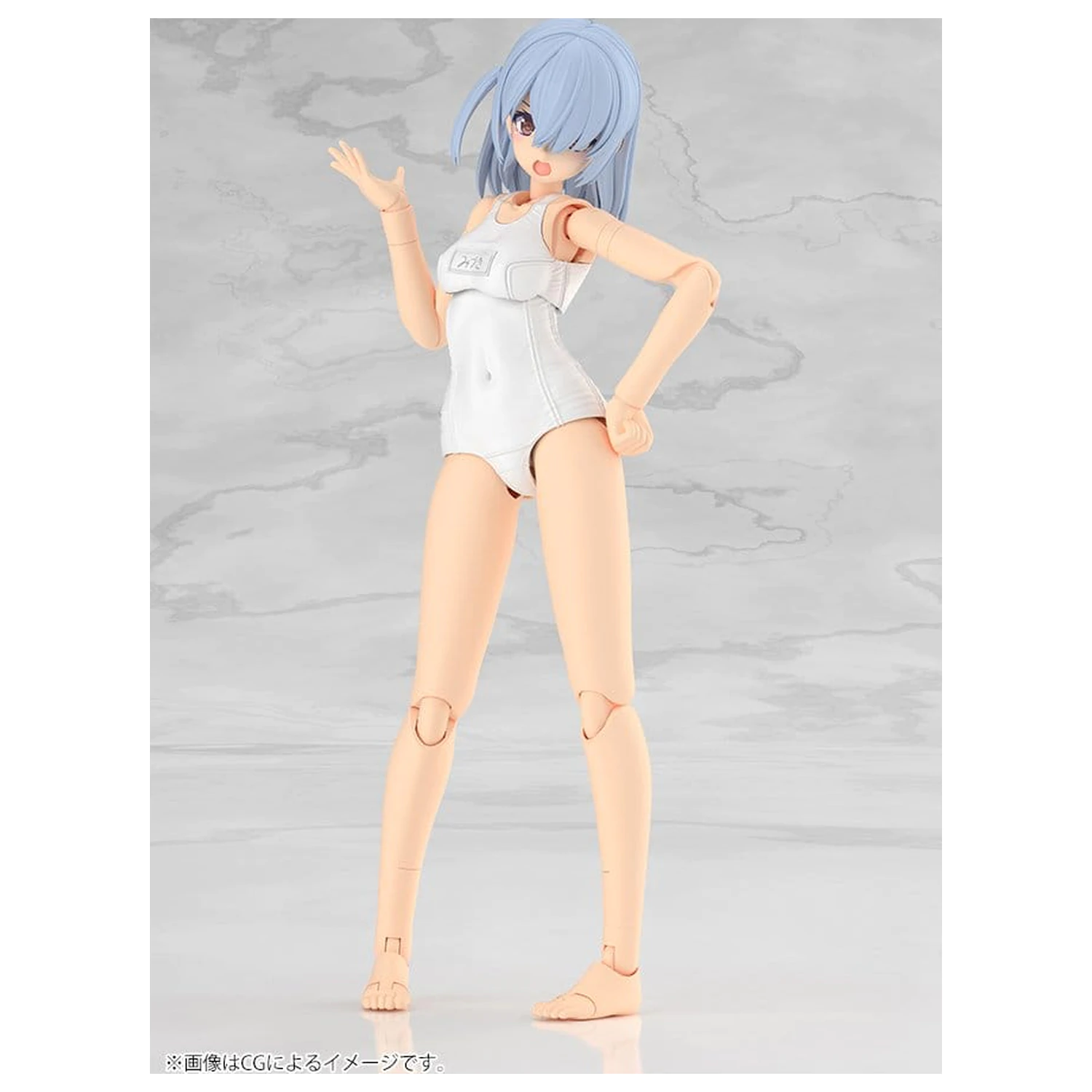 Frame Arms Girl Plastic Model Kit Mizuki School Swimsuits White Ver. 16 cm product photo