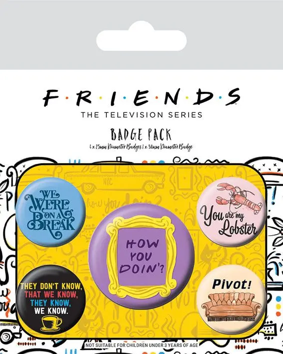 Friends Pin-Back Buttons 5-Pack Quotes termékfotó