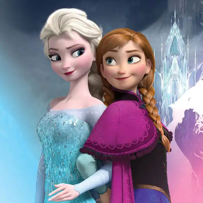 Frozen Framed Canvas Print Anna &amp; Elsa 30 x 30 cm product photo
