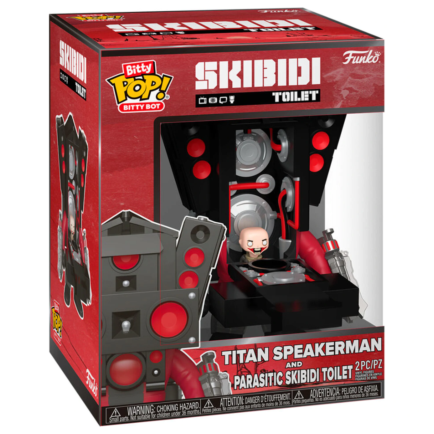 Funko Bitty Pop Bots figure Skibidi Toilet Titan Speakerman and Parasitic Skibidi Toilet product photo