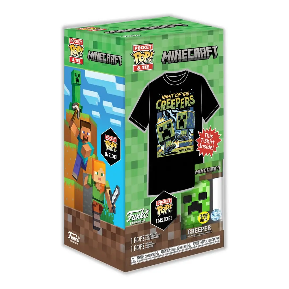 Minecraft Pocket POP! &amp; Kids Tee Box Blue Creeper Size XL product photo