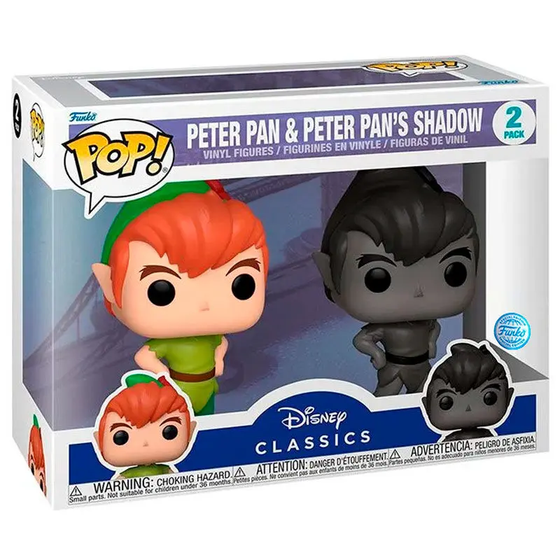 Disney Peter Pan POP! Vinyl Figures 2-Pack Peter Pan w/Shadow 9 cm product photo