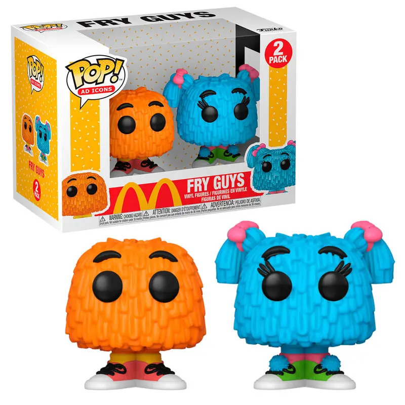 McDonald's POP! Ad Icons Vinyl Figures 2-Pack Fry Guy (Orange/Blue Pigtails) 5 cm product photo