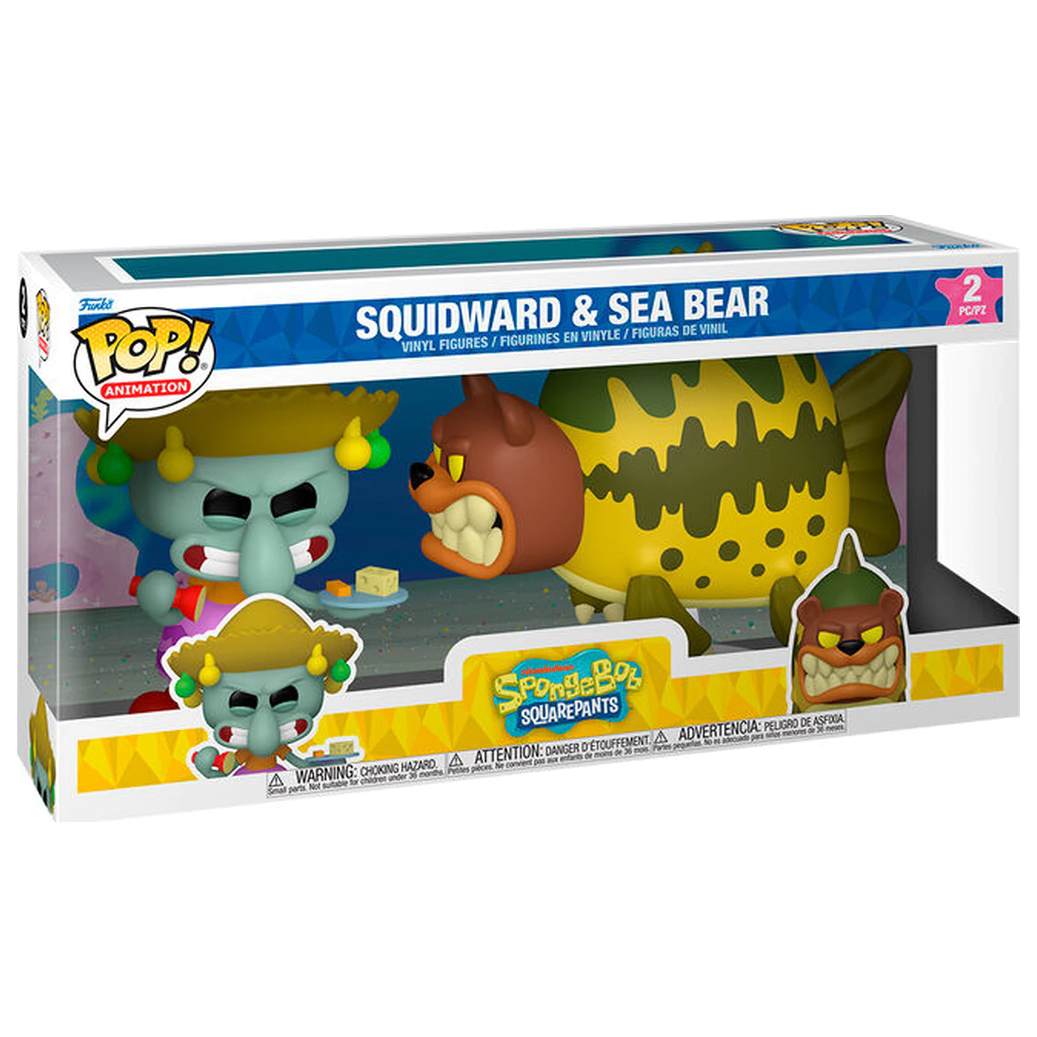 Funko POP Pack 2 figures SpongeBob SquarePants Squidward & Sea Bear product photo