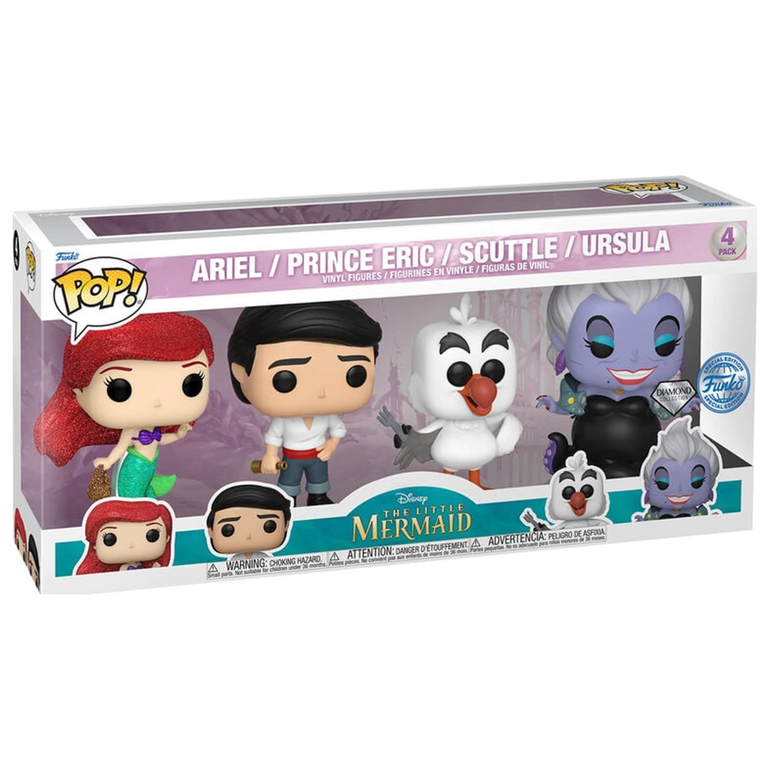 Funko POP pack 4 figures Disney Little Mermaid Exclusive product photo