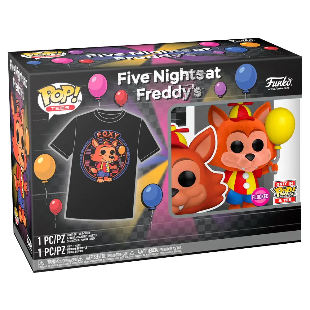 Funko POP &amp; Tee figure &amp; tee box Five Nights at Freddys Ballon Foxy Exkluzív product photo