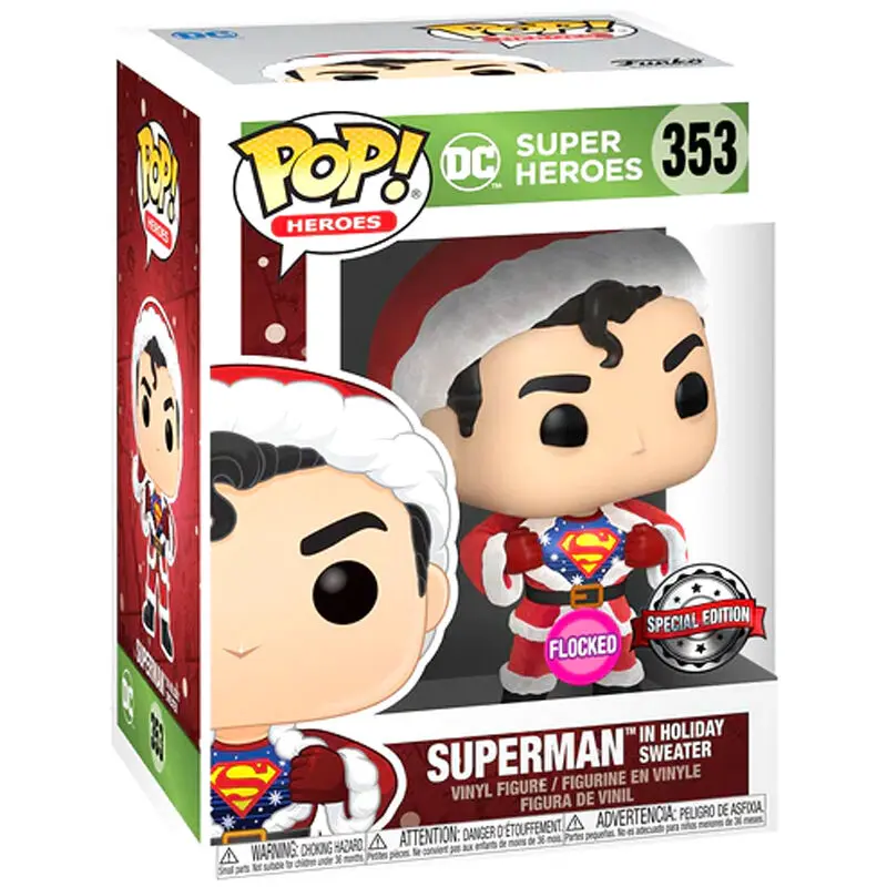 Funko POP figure & tee box Back DC Comics Superman Exclusive Flocked product photo