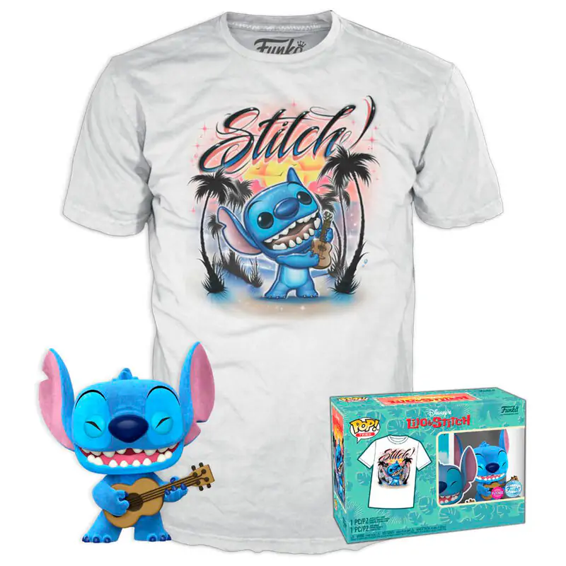 Funko POP figure & tee box Disney Stitch Ukelele Exkluzív termékfotó